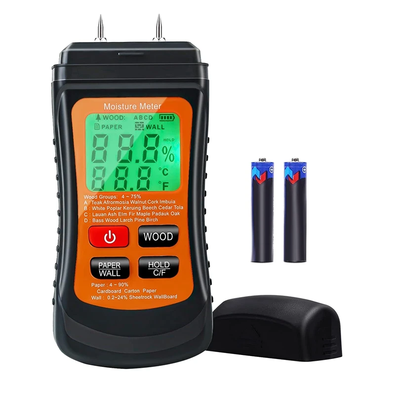 

Wood Moisture Meter, 8-IN1 Digital Moisture Tester, Accurate Pin Type Water Leak Detector Mold Tester, Moisture Meter