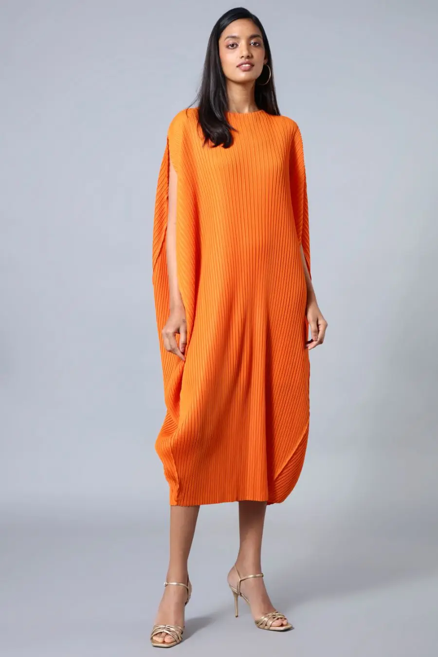 

Mi Tempio Pleated Women's Dress 2022 Spring And Summer New Solid Color Loose Irregular Medium And Long Banquet Dress