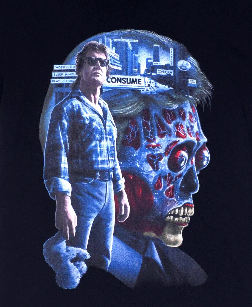 Мужская футболка с надписью &quotRock Rebel They Live&quot &quotДжон плоттер&quot &quotНичего из