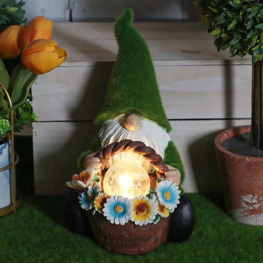 Ночная лампа Gnome милый светильник на солнечной батарее украшение для террасы
