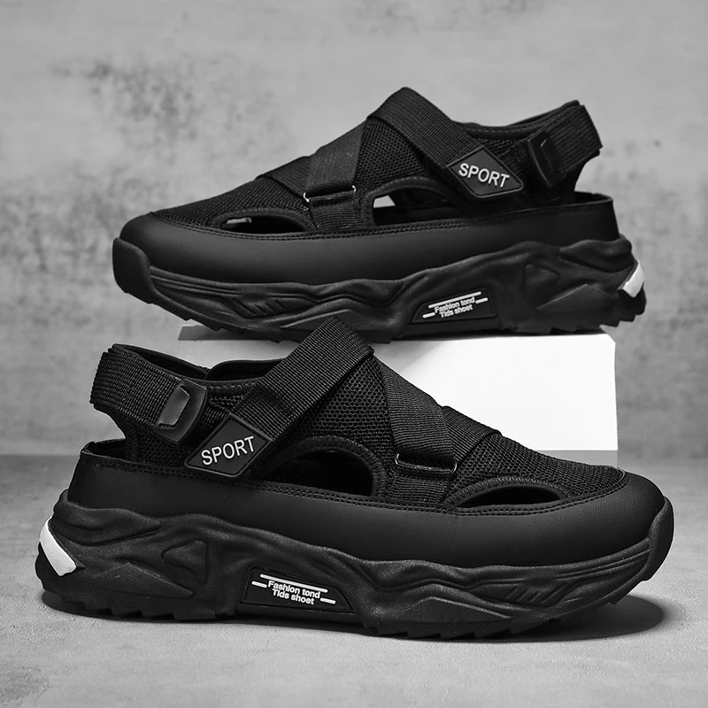 Кроссовки мужские сетчатые на платформе повседневные сандалии дышащие для