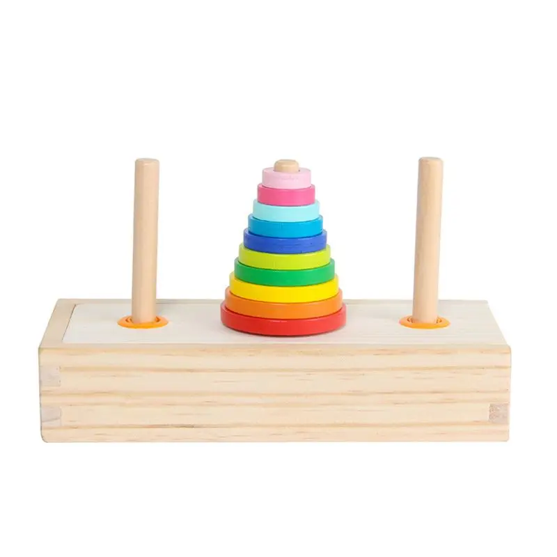 

Hanoi Tower Kids Educational Toys Wooden Early Learning Classic Puzzle Toy