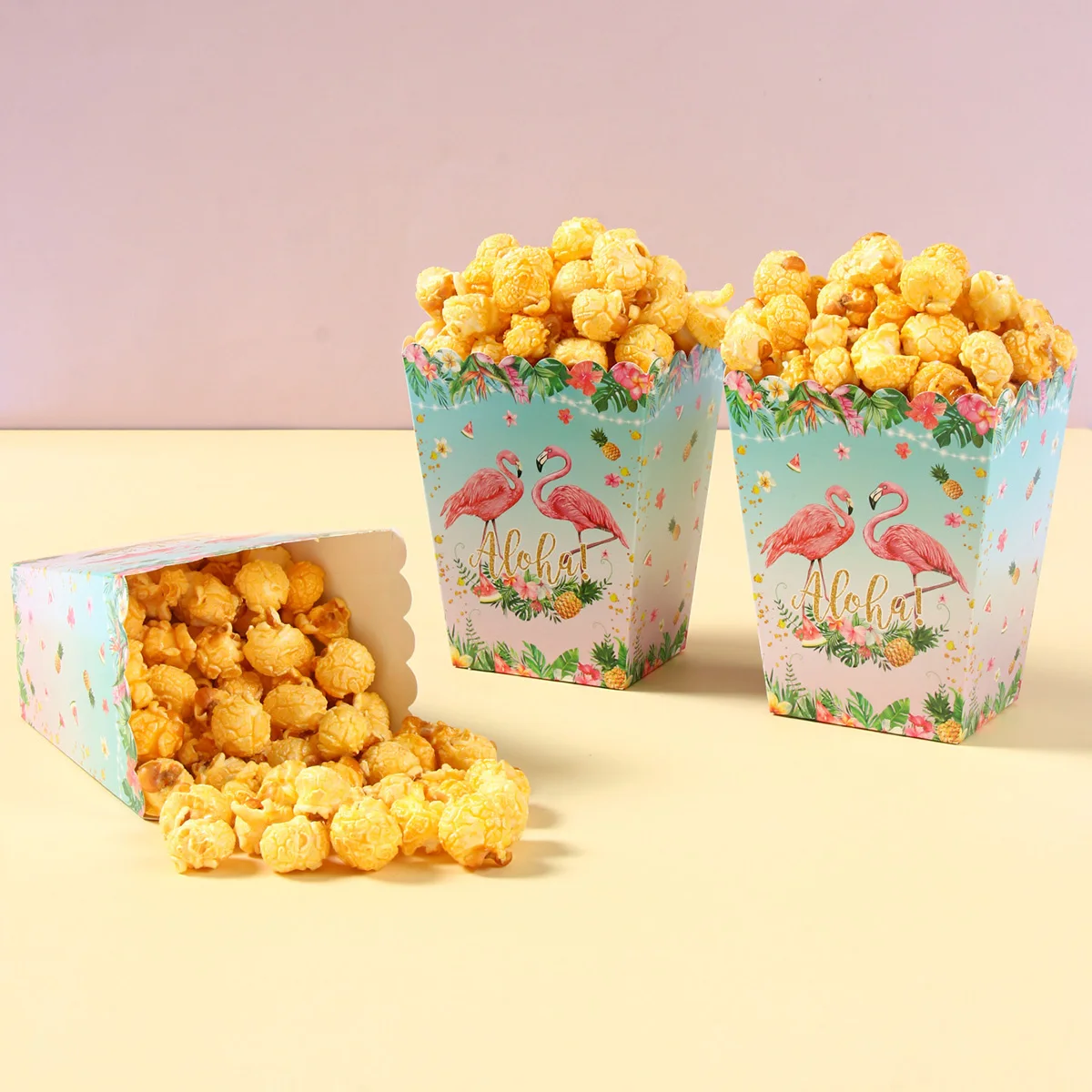 Гавайские гирлянды с фламинго коробка для попкорна летние пляжные украшения дня