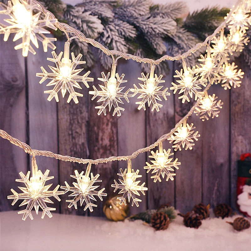 

3M 4M Snowflake LED Curtain String Lights Fairy Lights Festoon Led Light Garland New Year Christmas Decorations Noel Navidad
