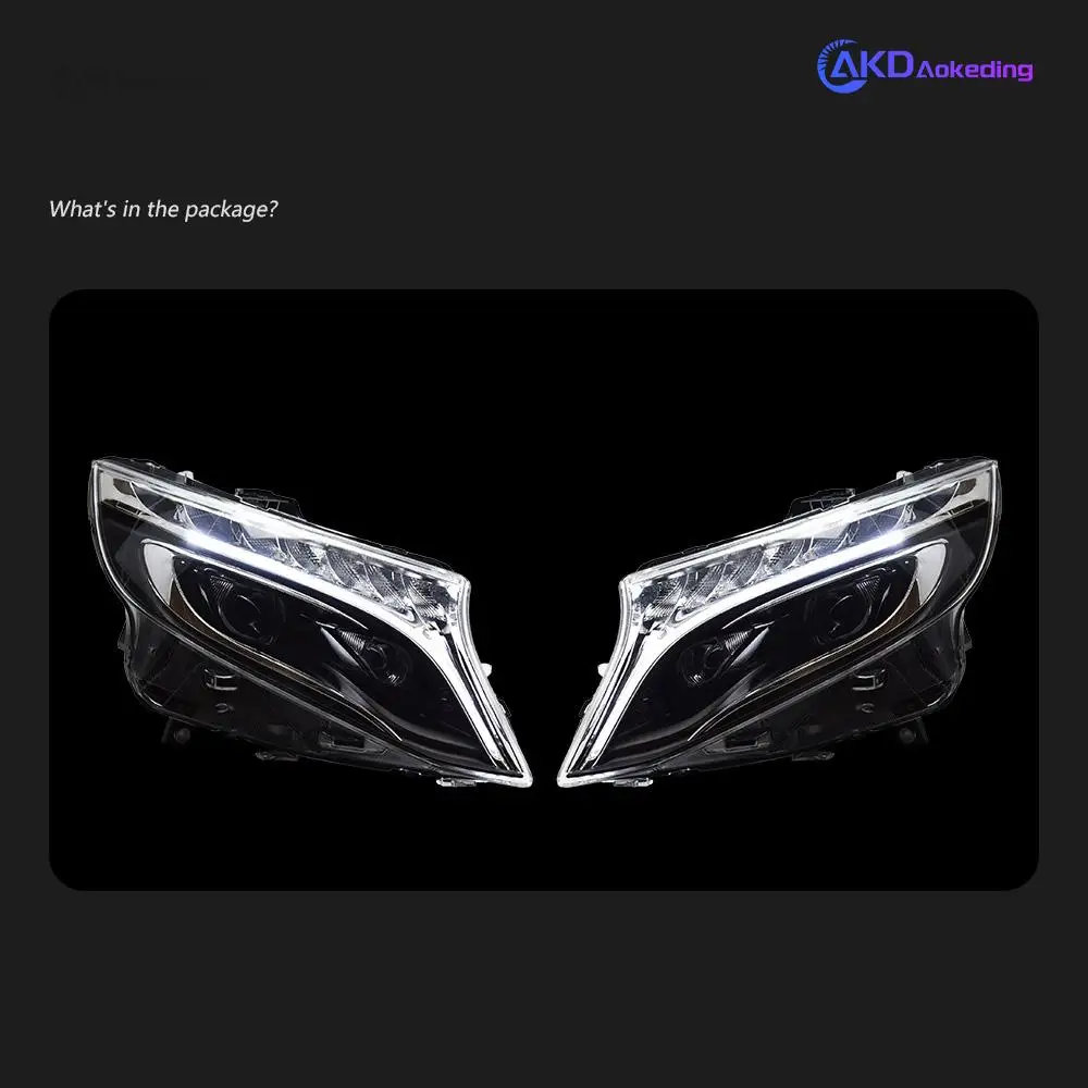 Фото AKD Автомобиль для Benz Vito 2013-2019 Фара DRL Hella 12V H7 Светодиодные биксеноновые лампы Противотуманные фары Инструменты 2 шт. Vito W447 Автомобили Аксессуары №5