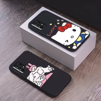 hello kitty takara tomy phone case for samsung galaxy s10 lite s10e s10 5g s10 s9 s8 plus black liquid silicon soft carcasa