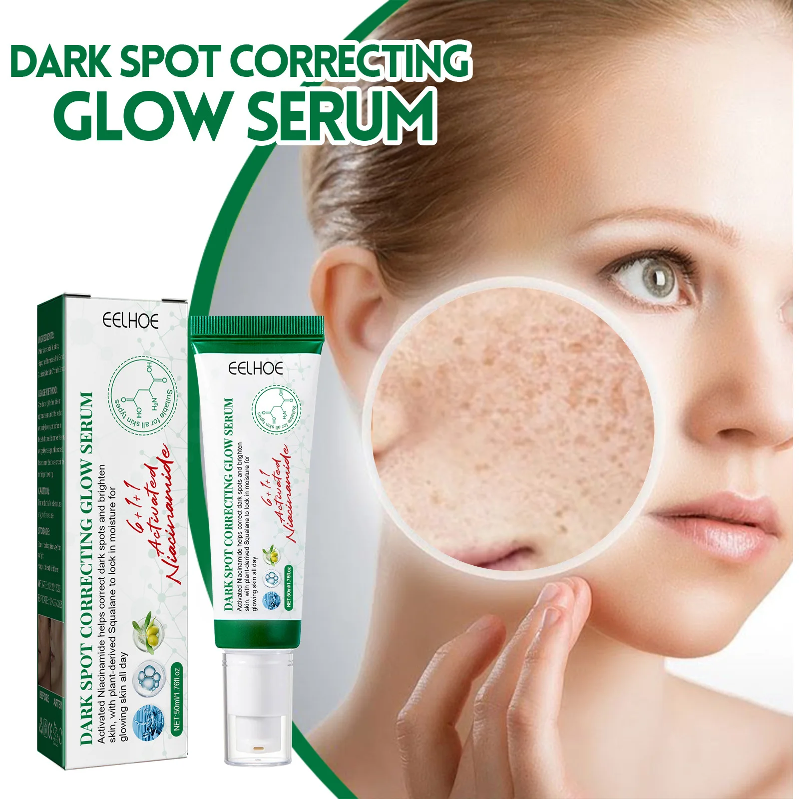 

50ml Whitening Serum Fade Dark Spot Freckle Brighten Essence Remove Pigment Melanin Correcting Beauty Face Skin Care Cosmetic
