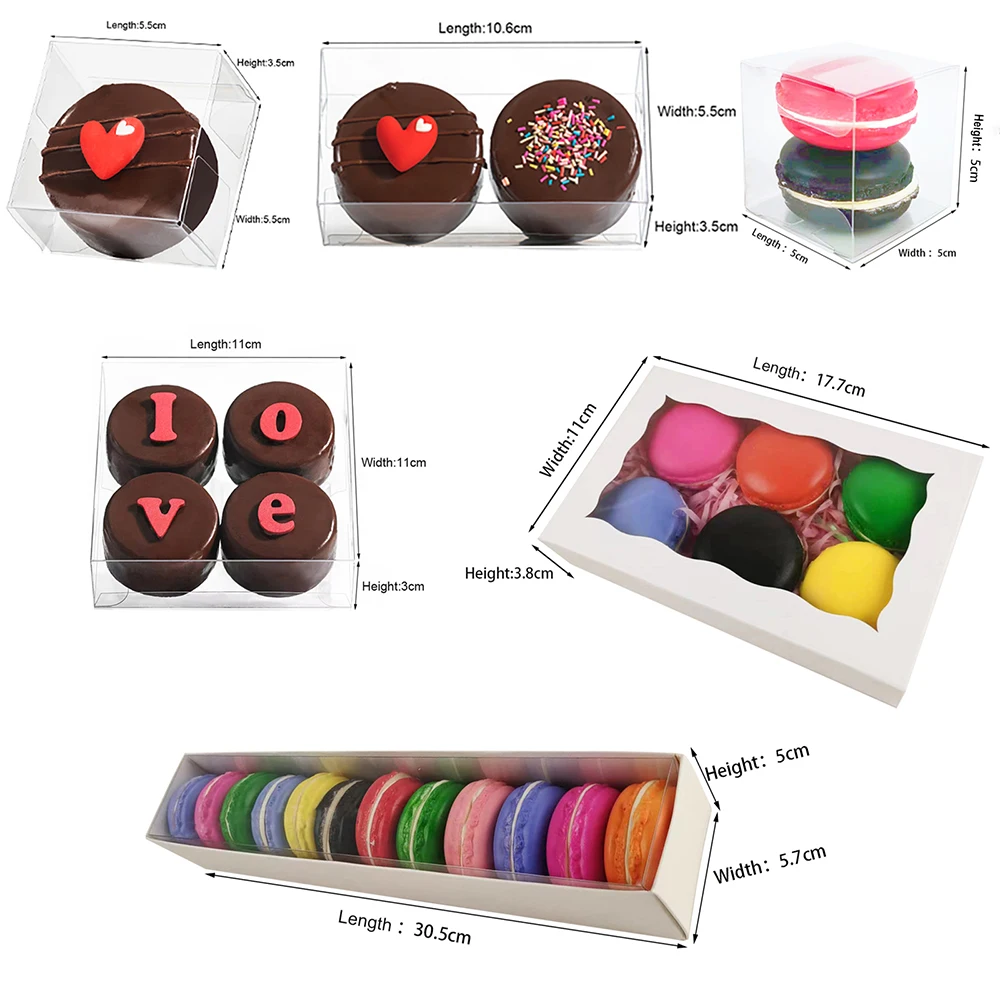 

25/50/100 Clear Single Macaron Boxes 2 4 6 12 Chocolate Covered Oreo Boxes Bakery Packaging for Wedding For Baby Shower Wedding
