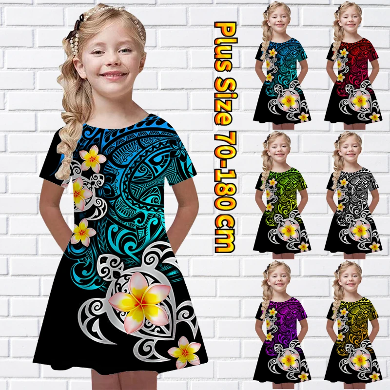 

Летняя юбка принцессы с круглым вырезом для девочек, повседневная юбка в стиле ретро с коротким рукавом, юбка до колена с круглым вырезом и цветочным принтом, 2022