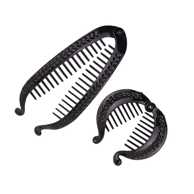 Зажимы для волос в форме рыбы HOT SALE Hair Claws Clip Fish Shape Banana Barrettes Black With Stones Hairpins Accessories For Women Clamp ACC79.