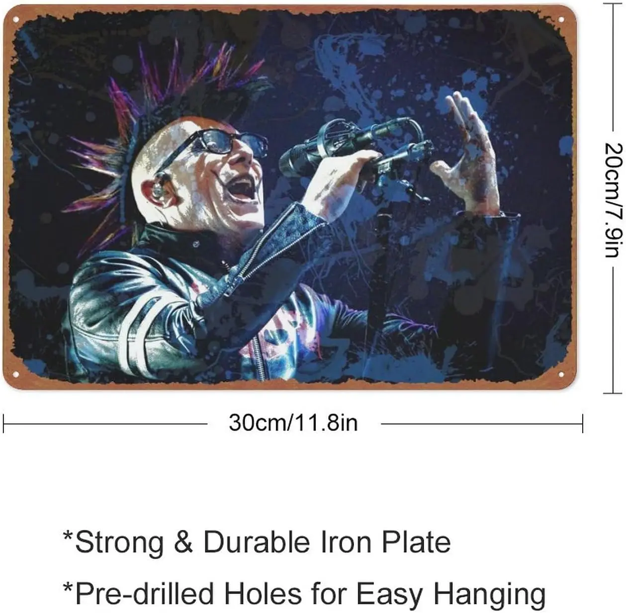 Плакат Sngers Mynrd J Keenn Metl Tn Sgn Vntge rt Wll Decor 12 x 8 nch