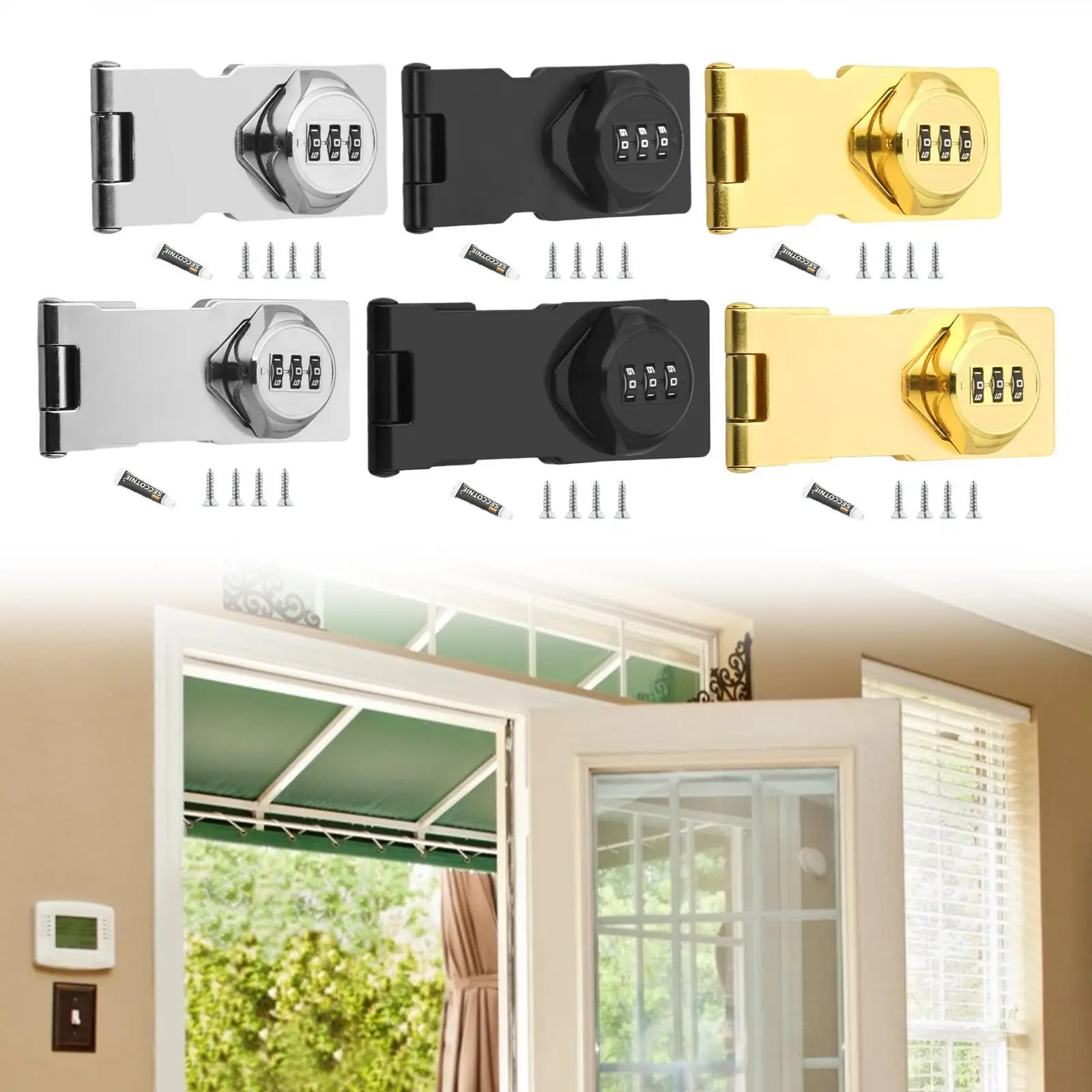 Механический замок с паролем и винтами 3-значный механический циферблат