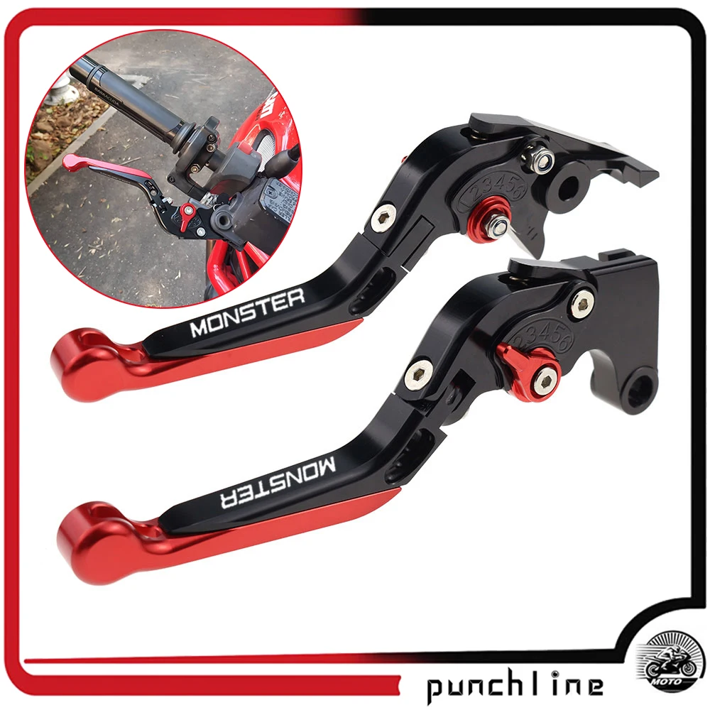 

Fit 620 MONSTER / 620 MTS 2003-2006 Clutch Levers For MONSTER S2R 800 2005-2007 ST4S 2003 Folding Extendable Brake Handles