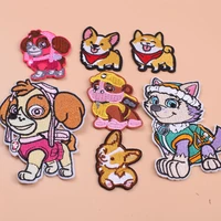 cartoon cute dog iron on patches on clothes sewing embroidered patch for clothing fusible anime patch stickers custom appliques