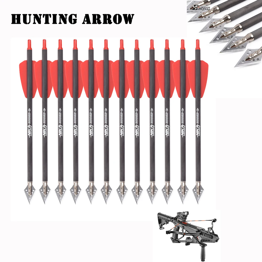 Mini Crossbow Archery 7.5 Inch R9 Outdoor Hunting Shooting Training Carbon Arrow 3/6 Pce Archery Crossbow Bolt Hunting Accessori