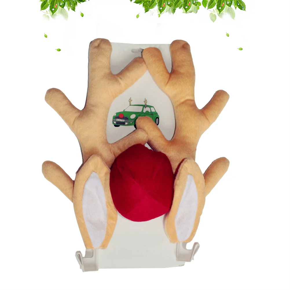 

1 Set Car Antlers with Nose Adorable Fashionable Funny Vehicle Car for Festival
