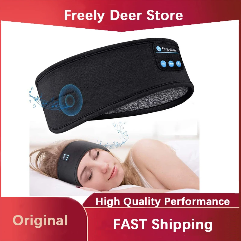 

Bluetooth Sleeping Headphones Sports Headband Thin Soft Elastic Comfortable Wireless Music Earphones Eye Mask for Side Sleeper