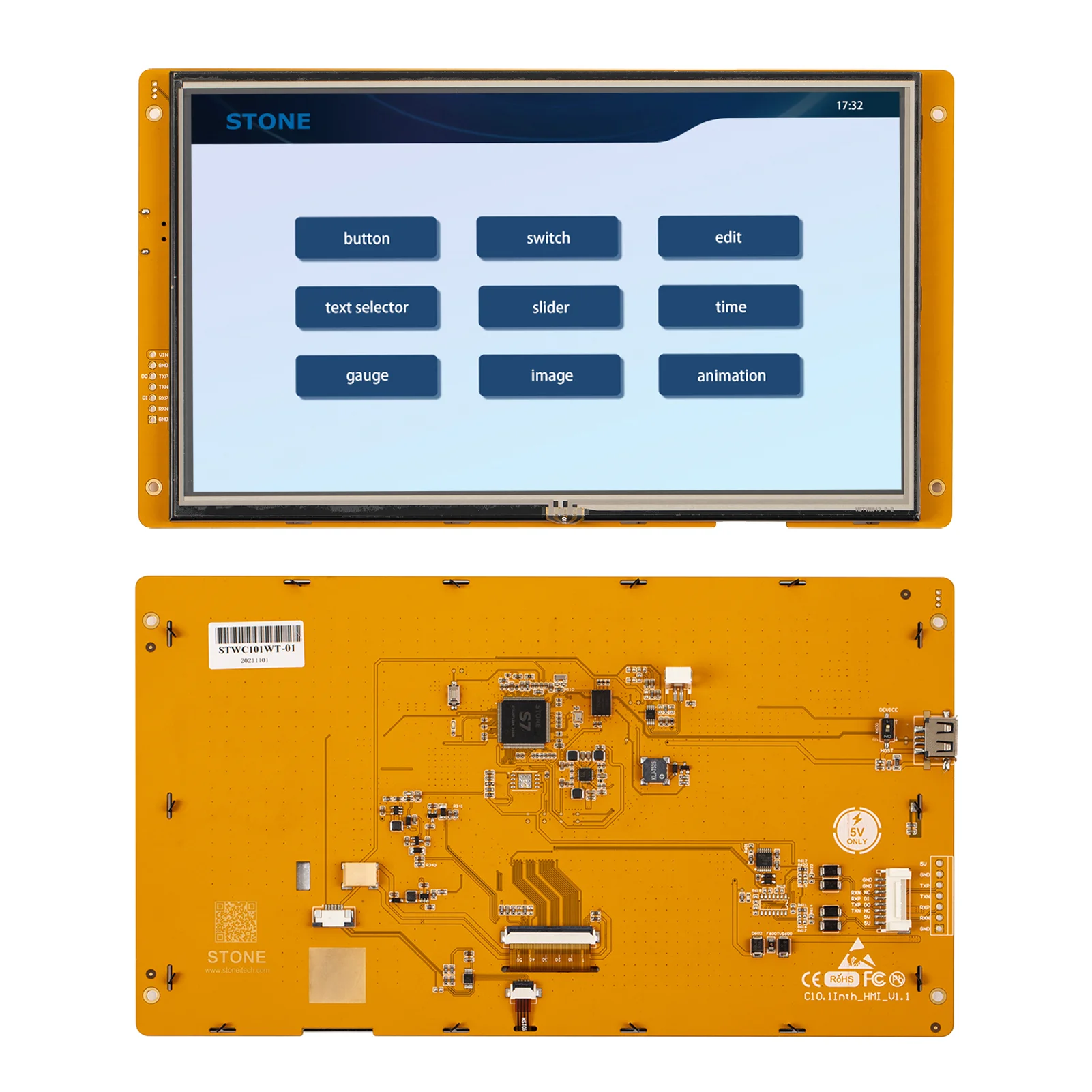 Smart TFT LCD Touchscreen 10.1 Inch Support for Electronic Instrument with 262K Colors