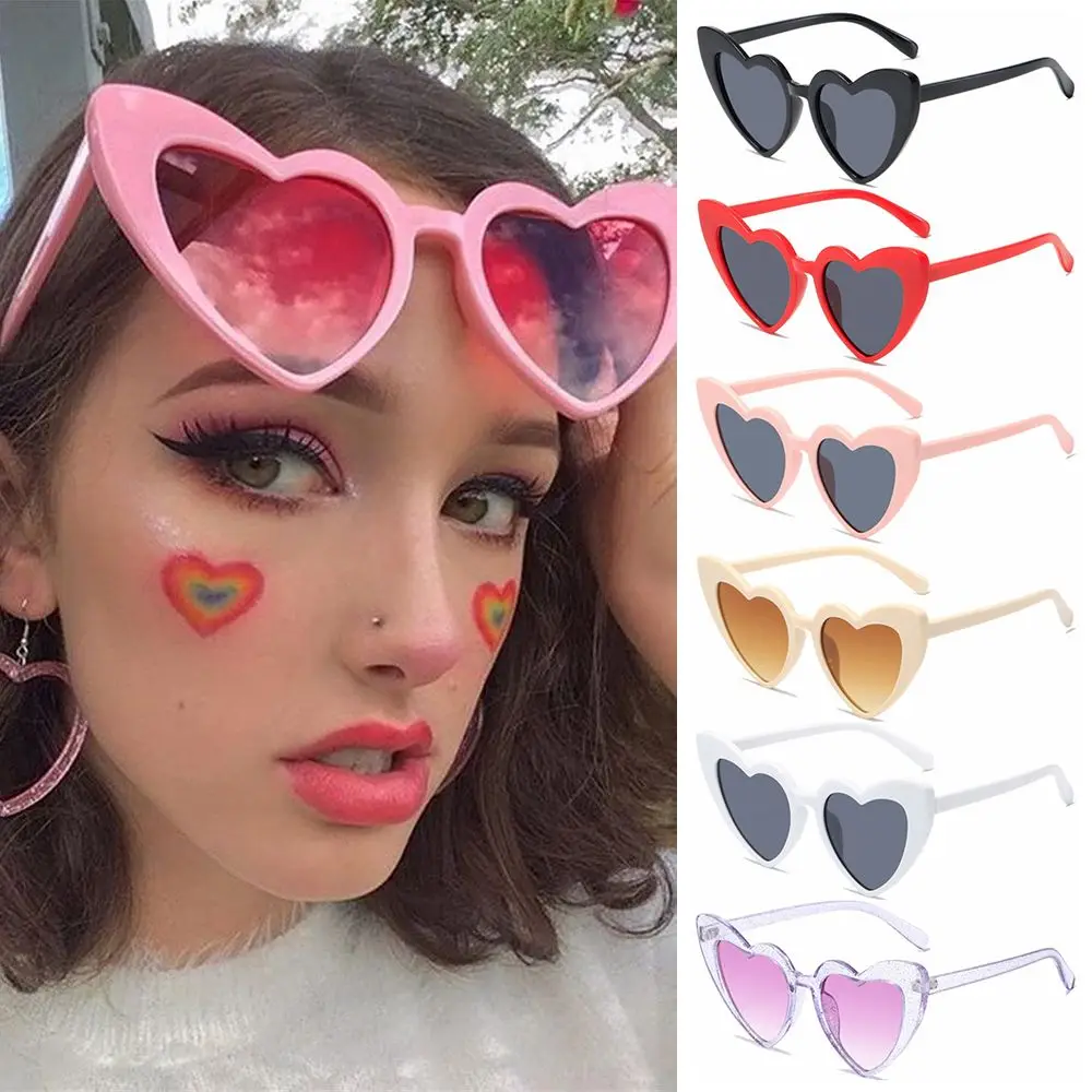

Love Heart Sunglasses Women Clout Goggle Eyewear Heart-Shaped Sunglasses Vintage Sunglasses UV400 Protection