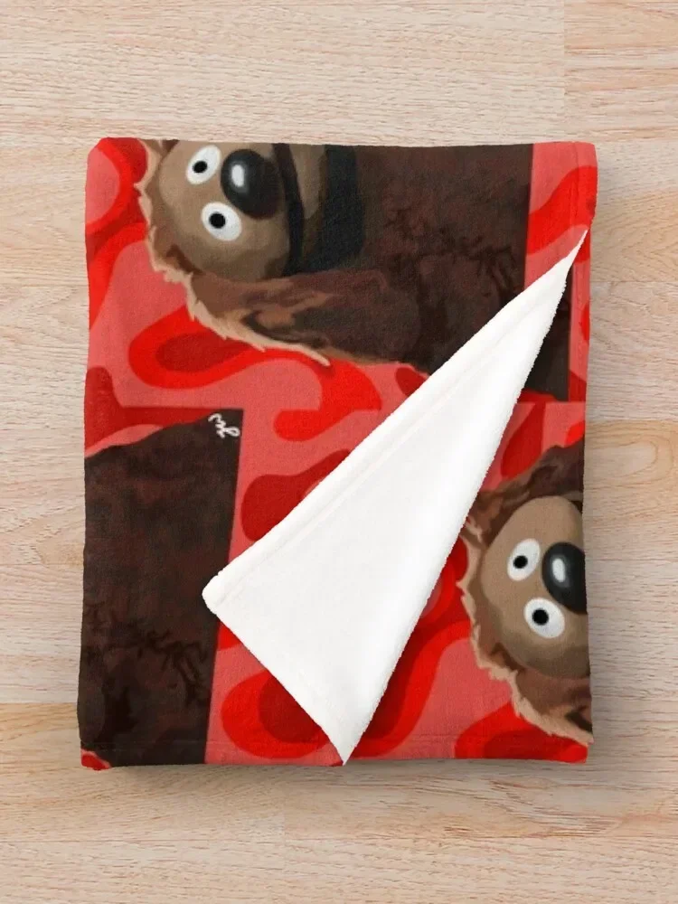 Rowlf Портрет с изображением собаки (версия 1/3-красный фон) плед одеяло