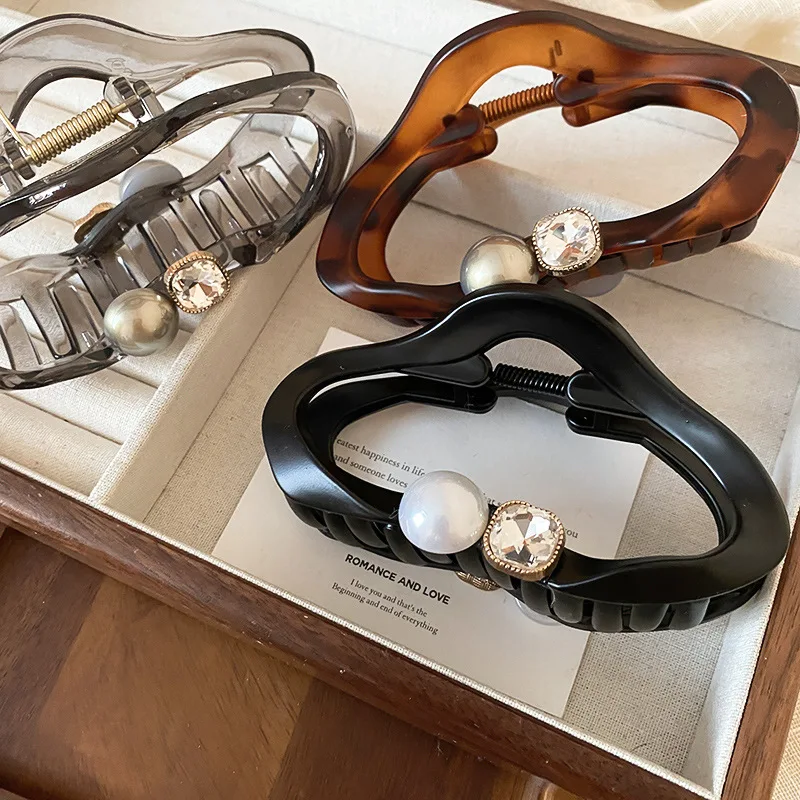 Корейский серый прозрачный облако большой захват-зажим простой женский зажим