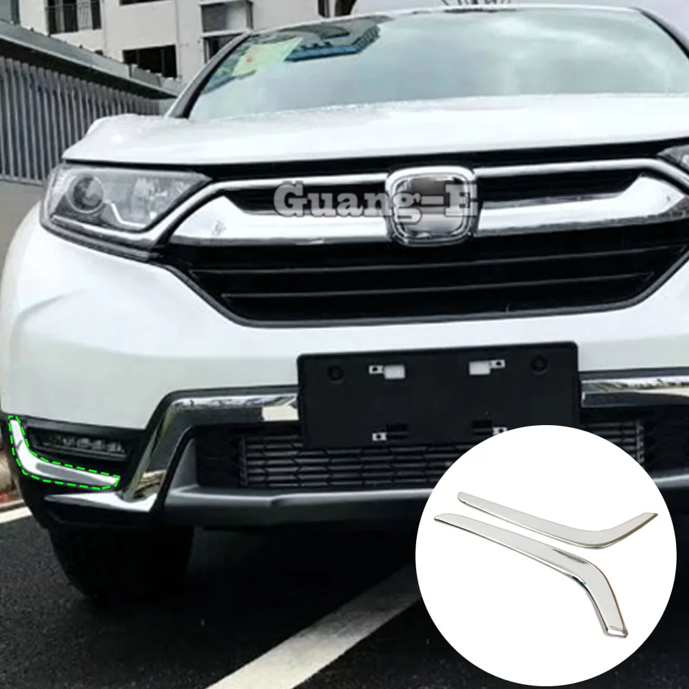 

Car Body Head Front Fog Eyebrow/Trim Light Lamp Frame Stick ABS Chrome Cover 2pcs For Honda CRV CR-V 2017 2018 2019 2020 2021