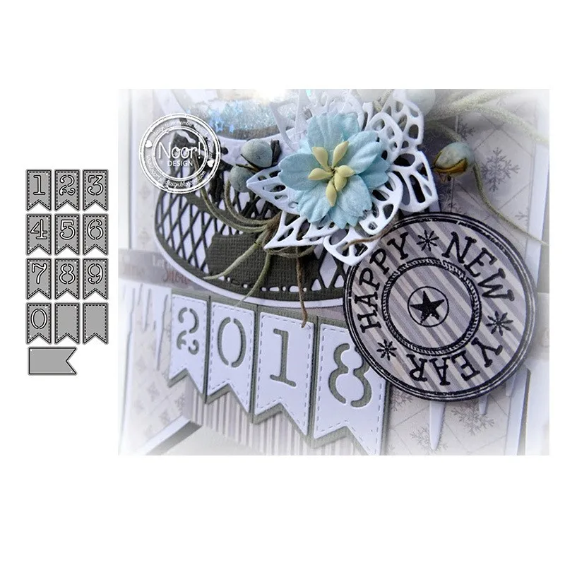 

0-9 Banner Number Metal Cut Dies Stencils for Scrapbooking Stamp/Photo Album Decorative Embossing DIY Paper Cards