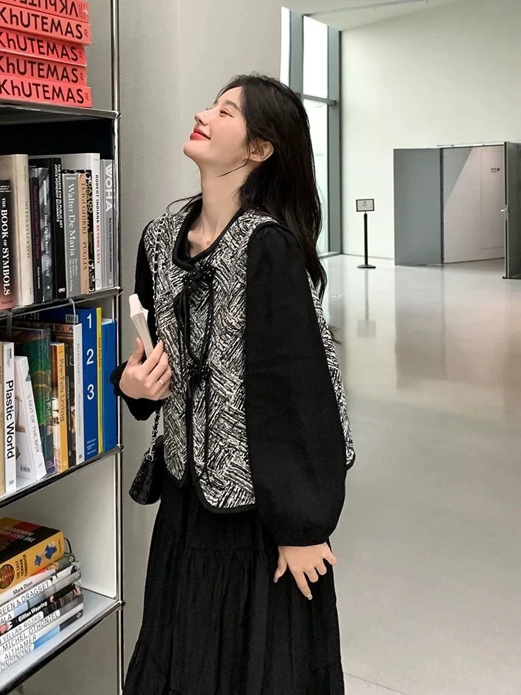 Осенний жаккардовый жилет для женщин на весну Новый китайский стиль Улучшенная