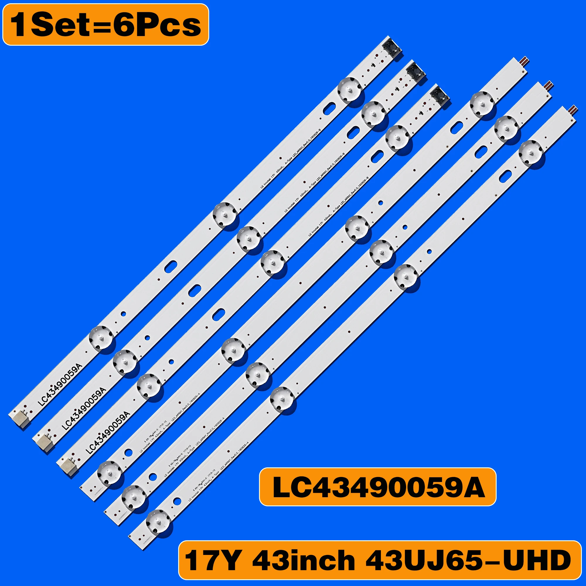 Фонарь подсветки (3) для LG 43UJ635V 43UJ675V 43UK6300PLB 43UJ634V 43UJ630V 43UJ561V 43UJ655V LC43490059A LC43490058A