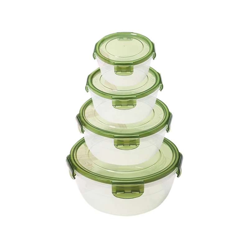 

4Pcs Sets Plastic Lunch Box Portable Bowl Food Container Lunchbox Eco-Friendly Food Storage Boxes Kitchen Seal Box