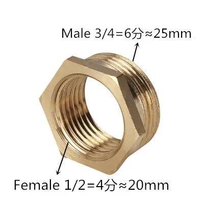 

Медный шестигранный штуцер редуктор 1/8 1/4 3/8 1/2 3/4 F до M