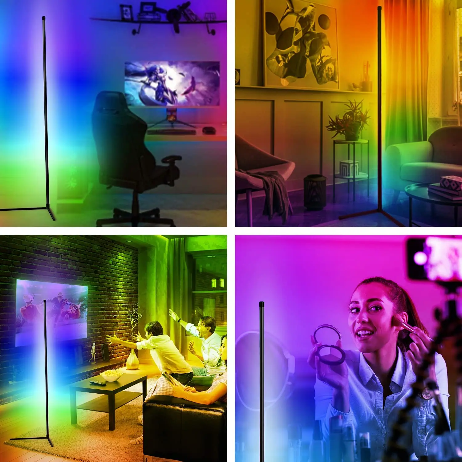 RGB угловая Напольная Лампа для гостиной приглушаемая прикроватная лампа с