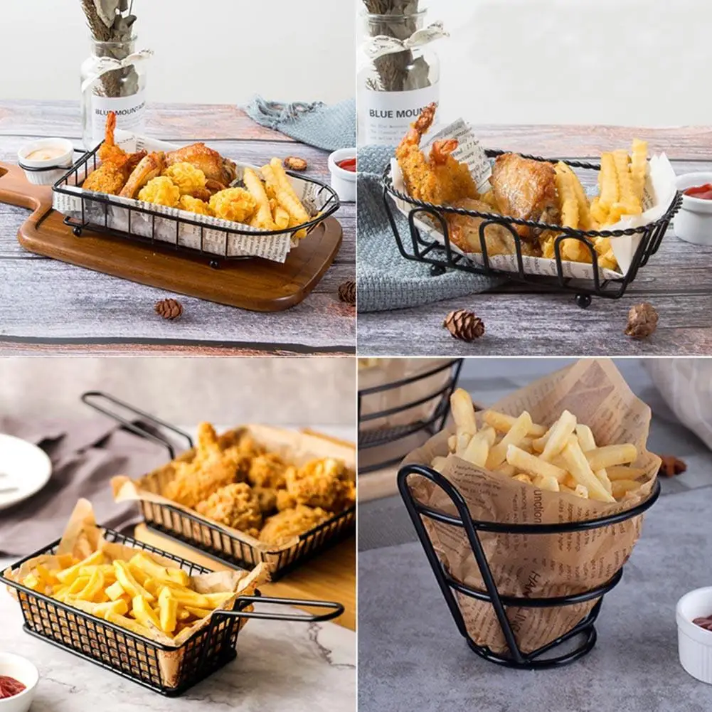 

French Fries Basket Snack Basket Fried Chicken Holder Fried Food Containe Strainer Basket Restaurant Tableware Party Supplies