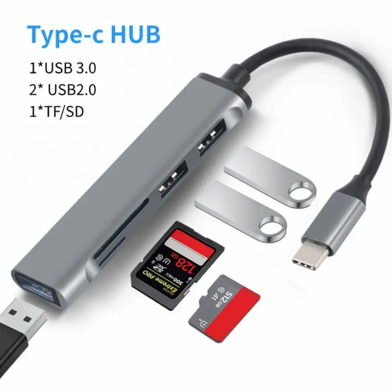 

Портативный высокоскоростной кардридер 5 в 1 Usb 3,0 2,0 разветвитель концентратора для Macbook 13 15 Type C портативный концентратор с Sd Tf портами