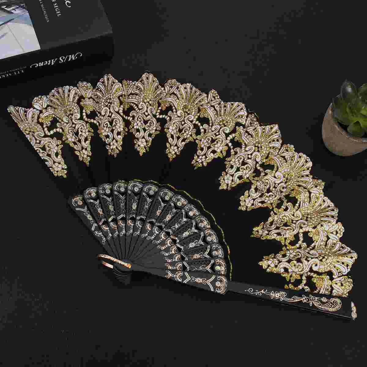 

Fan Folding Fans Hand Chinese Decorative Held Handheld Foldable Japanese Asian Vintage Printed Wedding Oriental Traditional