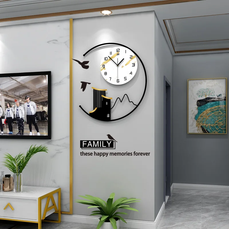 

Clock Wall Clock Bell Personality Of Contemporary And Contracted Sitting Room Adornment Creative Web Celebrity Noctilucent Lamp