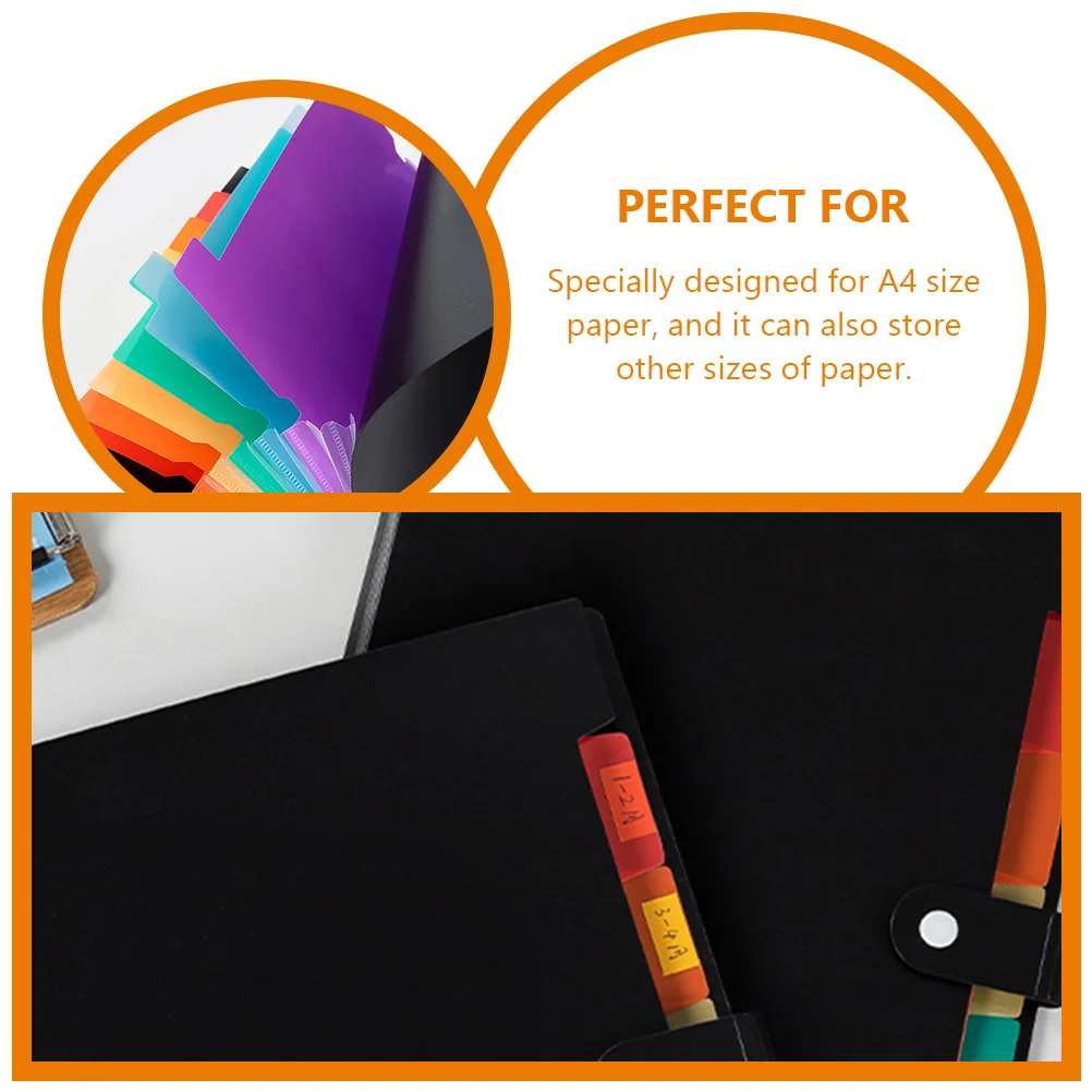 

Plastic File Box A4 Folder Accordian File Storage Bag Document Organizer Accordion Binder Paper Data Multi-layer Expanding