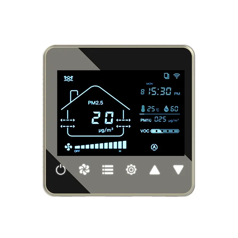 

Fresh Air System LCD Controller Home Detection Pm2.5pm10 Temperature and Humidity WiFi Smart Switch