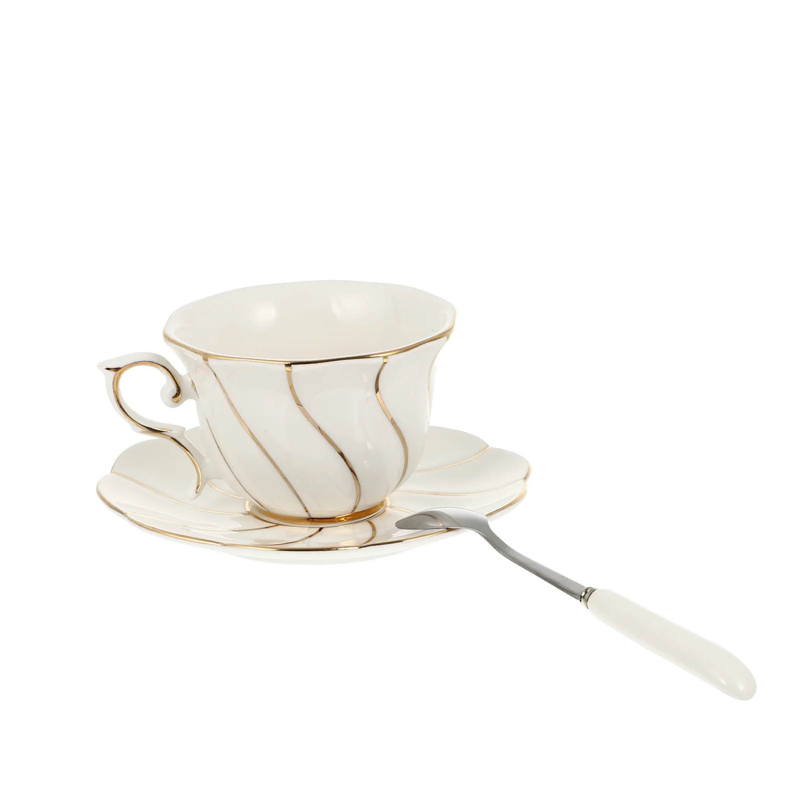 

1 Set Ceramic Coffee Cup Water Cup Elegant Style Coffee Cup With Saucer