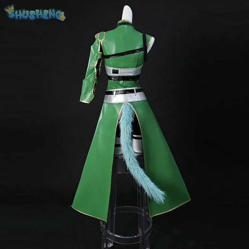 Фото Asada Shino SAO Косплей Костюм Аниме Sword Art Online Ветровка ухо хвост грудь доспехи реквизит Хэллоуин вечеринка кошка демон новый комплект №4