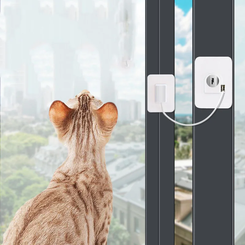Cat Anti Jumping Out Window Avoid Falling Down Window Limiter Fixed Limit Opening Flap Cat Guardrail Pet Protection Safety Lock