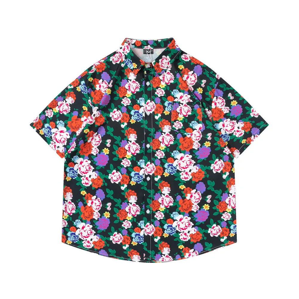 

OSCN7 Casual Printed Short Sleeve Shirt Men Street 2022 Hawaii Beach Oversize Women Fashion Harujuku Shirts for Men D2260
