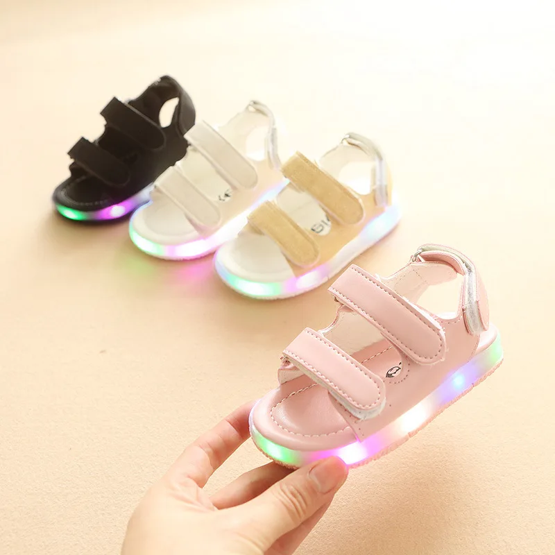 

Size 21-30 Baby LED Shoes Luminous Sandals Elegant Kids Casual Sandals Solid Color Premium Fashion Baby Girls Boys Sandals Kids