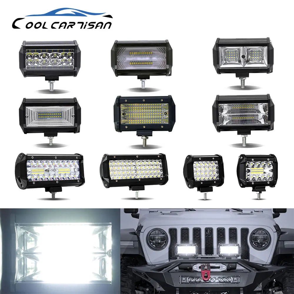 Car Sportlight LED Work Light Bar Off Road Flood Lights Driving Headlights 4/5/7Inch Lamps Combo Beam for 12V 24V ATV SUV