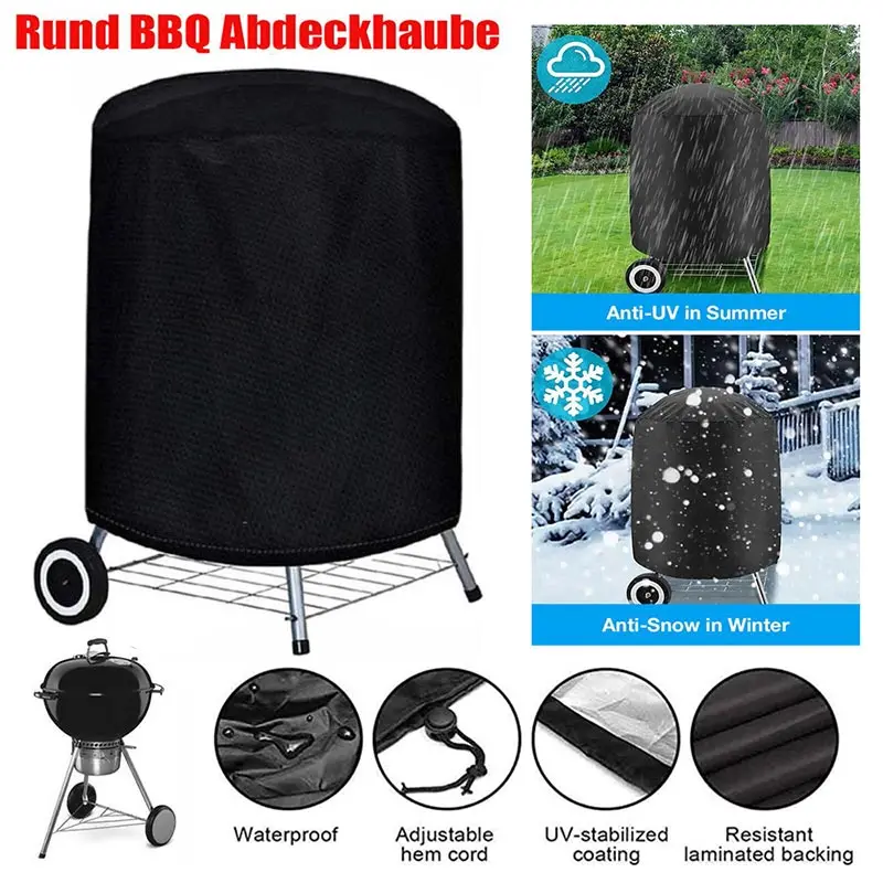 

Grill Grill Round Waterproof Outdoor Garden Protective Cover Cover Cover Oven Cover Cloth Size Oxford Dust Furniture 5