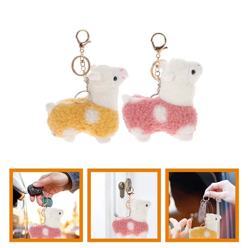 

2 шт. брелок для ключей подвесное кольцо для самостоятельной Подвески Прекрасный брелок для автомобиля подарки мягкие животные сумка Альпака креативные подвески