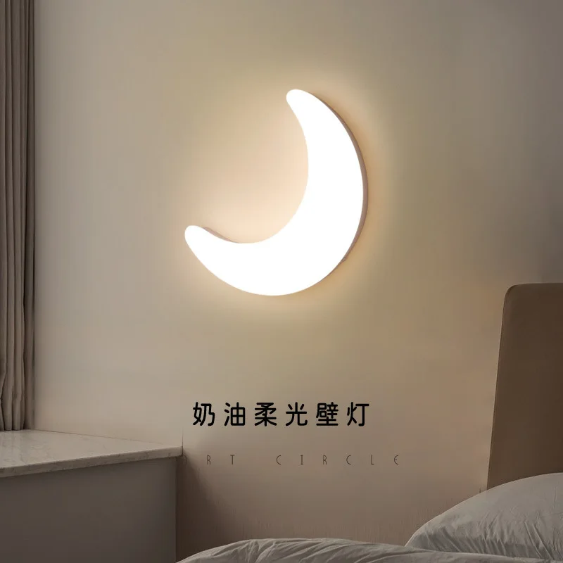 

Светодиодный настенный светильник в виде Луны для гостиной в скандинавском стиле Ins креативный фон для детской комнаты настенный Декор светильники для спальни прикроватный светильник для Кабинета