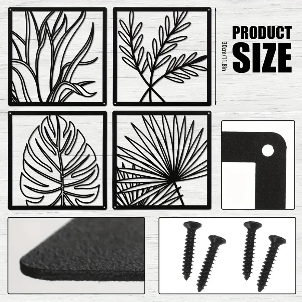 Металлические Тропические Растения Настенные Подвески 2024 Стильное Железное