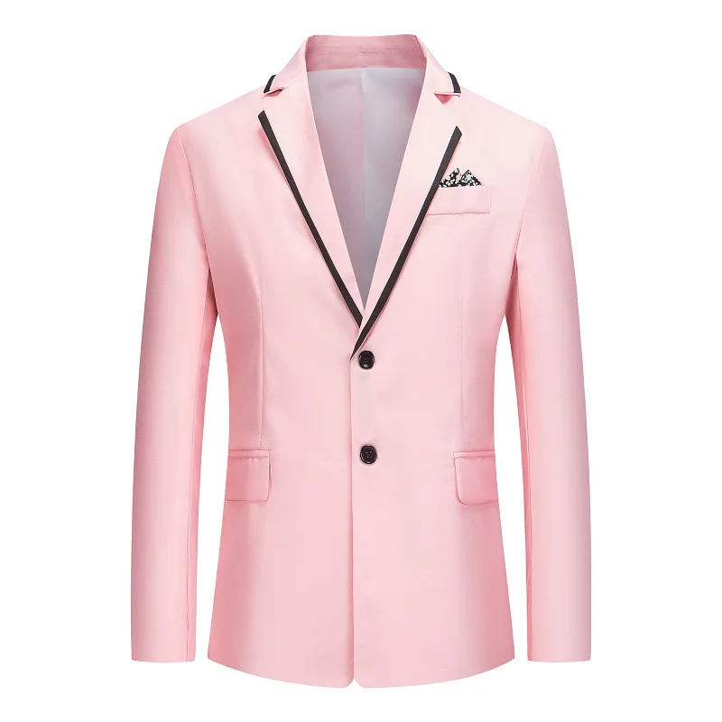 

HOO 2022 Men's New Large Size Color Matching Suit Double Buckle Casual blazer