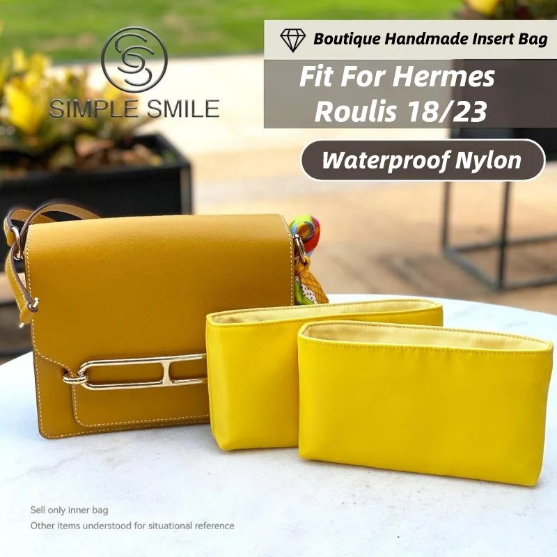 For HERMES Roulis 18/23 Make up Organizer Felt Cloth Handbag Organizer Insert Bag Travel Inner Purse Portable Cosmetic Bags